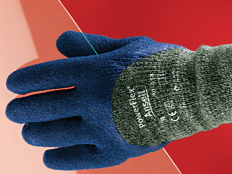 Ansell Powerflex 80-658 Safety Gloves Latex Coated Heat & Cut Resistant