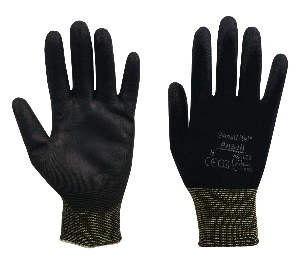 Ansell Sensilite HyFlex 48-101 Nylon Liner Polyurethane Palm Coated Work Gloves