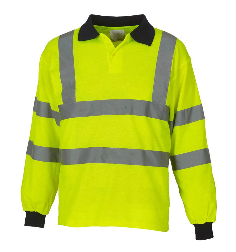 Arvello WHPFP-Y Men Hi Vis Polo Shirt Long Sleeve Yellow