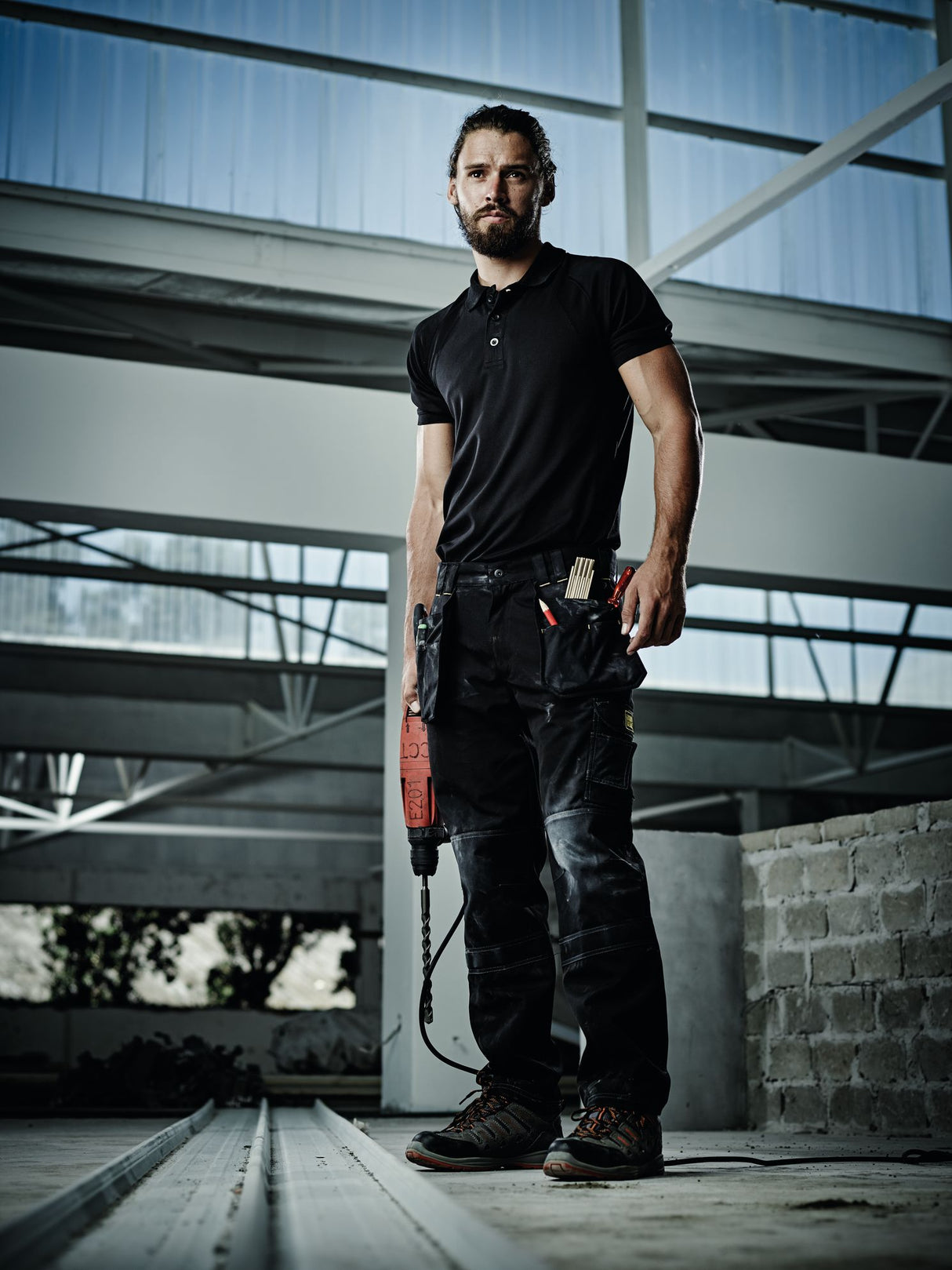 Regatta TRJ335 Knee Pad PocketsWater Repellent Holster Hardware Trousers Black