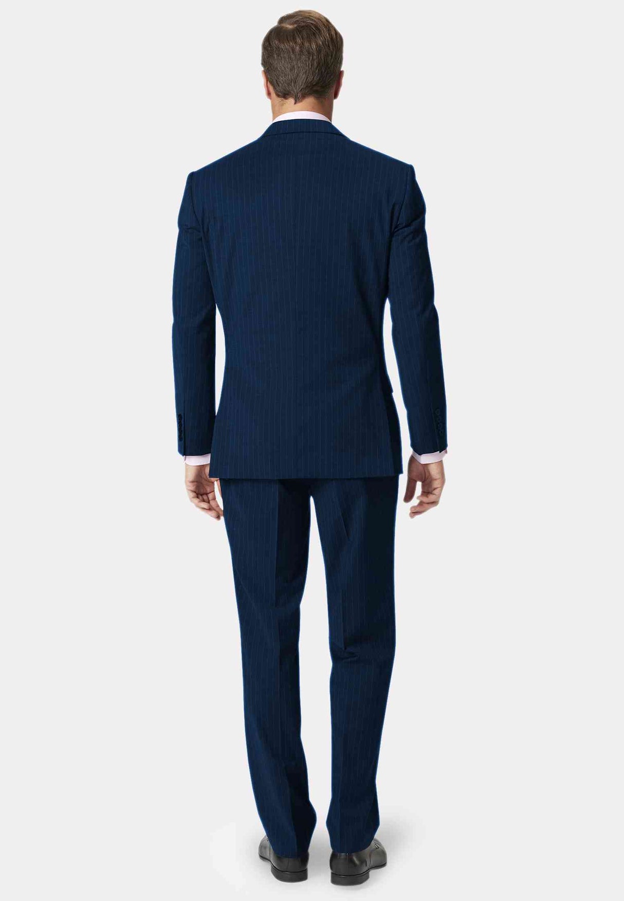Brook Taverner Avalino Men Suit Jacket Navy Pinstripe 46 Regular