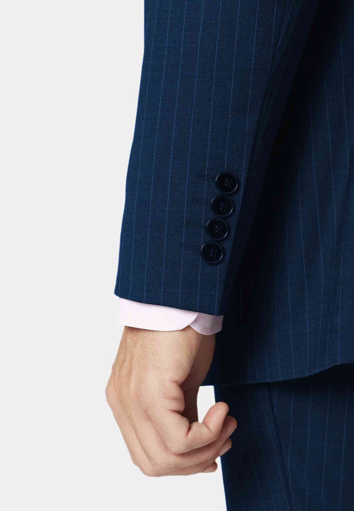 Brook Taverner Avalino Men Suit Jacket Navy Pinstripe 46 Regular