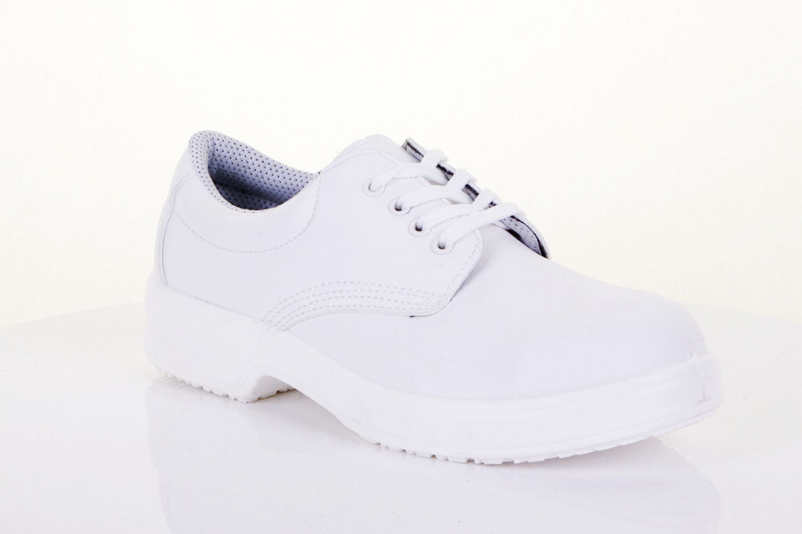 B-Click D211 Micro-Fibre S1 Safety Tie Shoe White