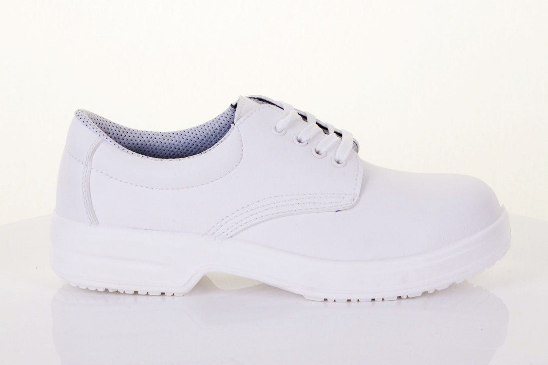 B-Click D211 Micro-Fibre S1 Safety Tie Shoe White