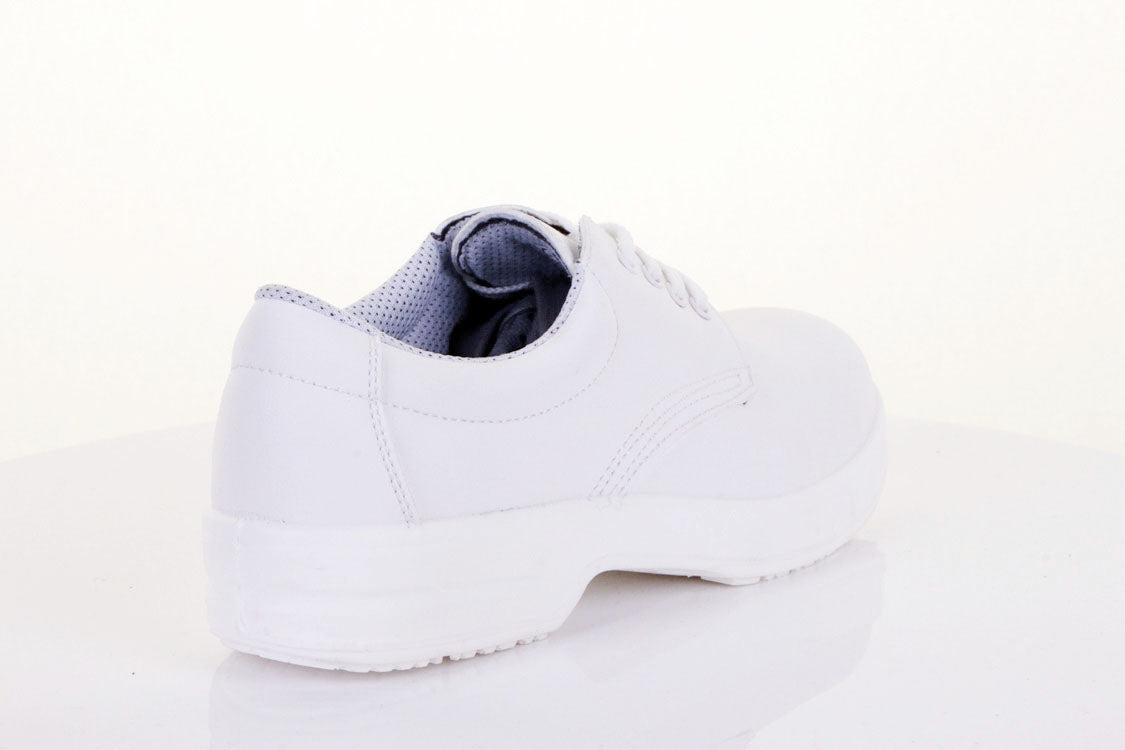 B-Click D211 Micro-Fibre S1 Safety Tie Shoe White
