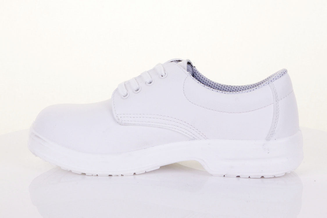 B-Click D211 Micro-Fibre S1 Safety Tie Shoe White