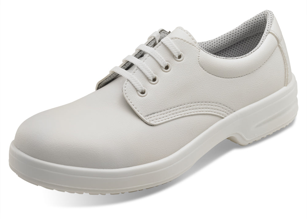 B-Click D211 Micro-Fibre S1 Safety Tie Shoe White