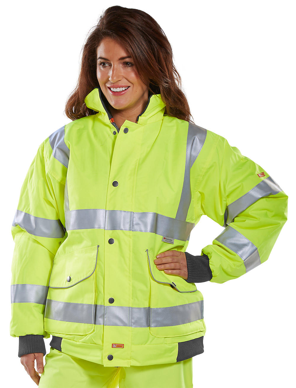Beeswift BD75SY Hi Vis Class-3 Waterproof Rain Bomber Jacket