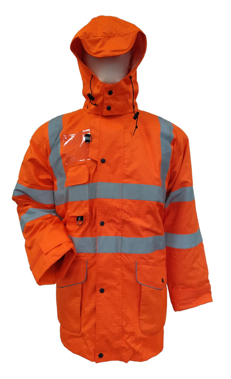 Faithful Ripon 7 in 1 Waterproof Jacket &  Bodywarmer High Visibility Orange Size 4XL