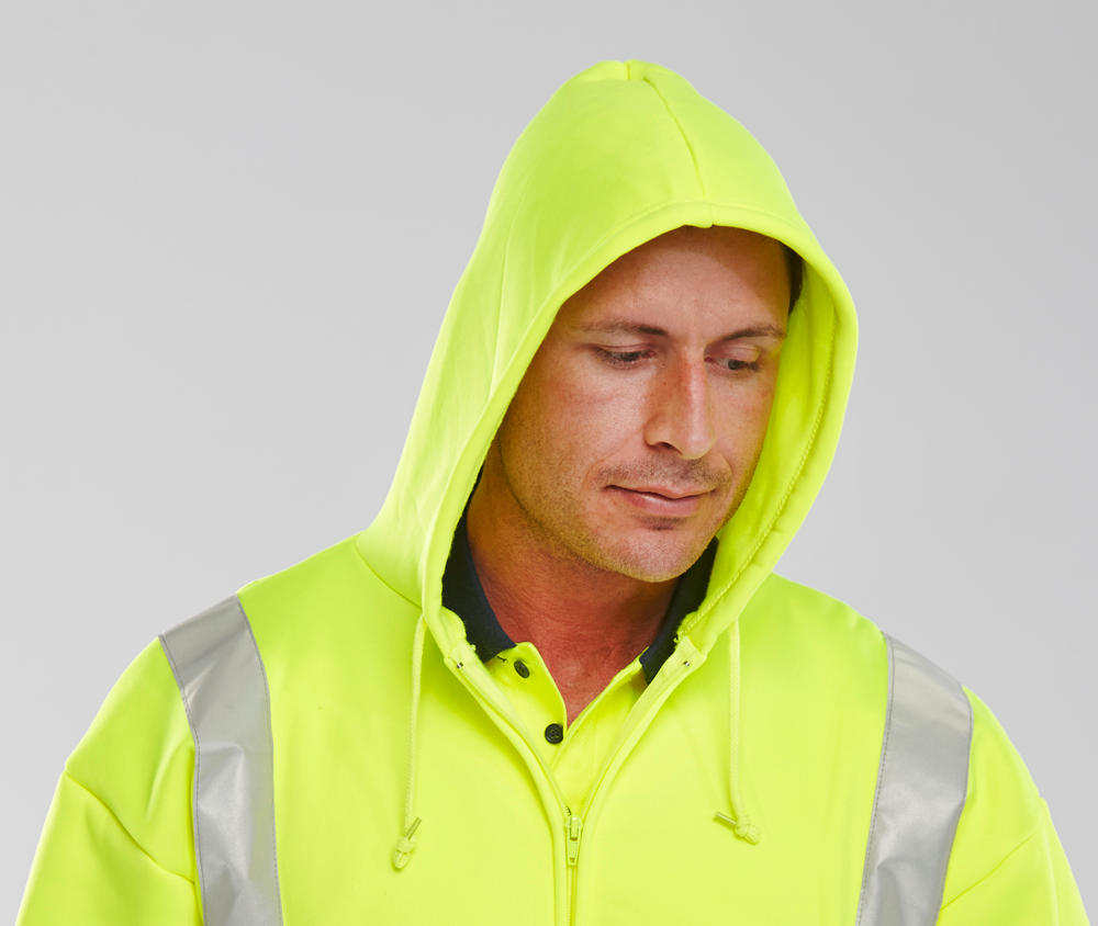 Beeswift BSHSSENSY Hi Vis Yellow Sweatshirt With Hoodie