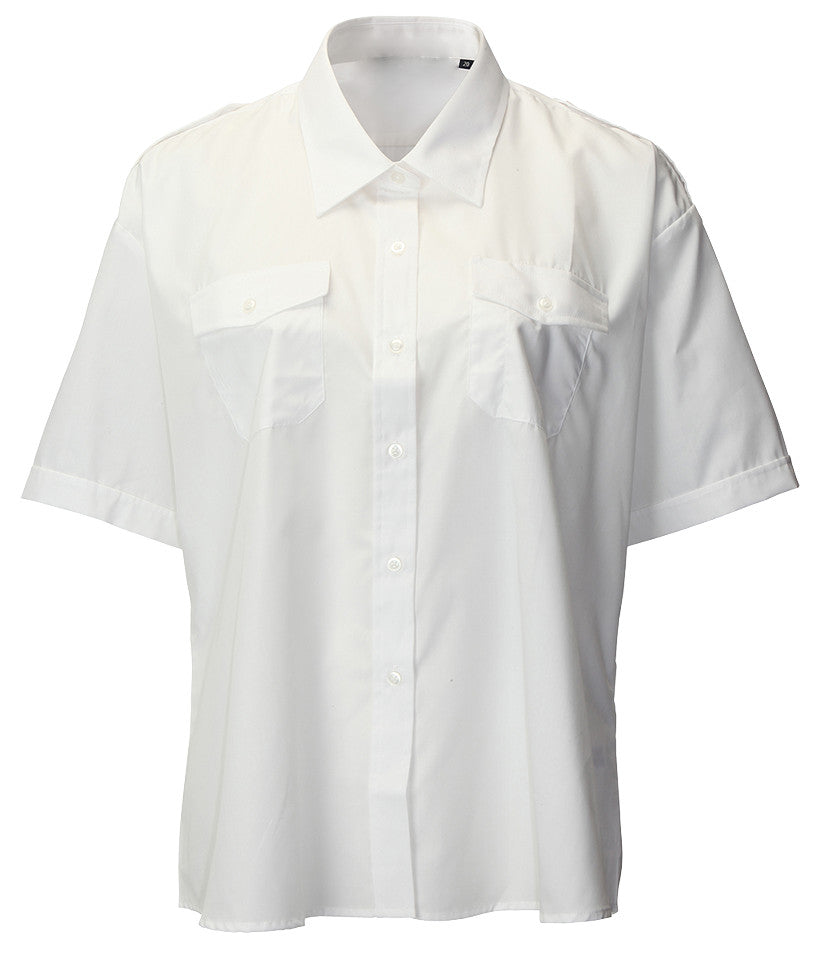 Arvello S128 Polycotton Uniforms Ladies Short Sleeve White Shirt
