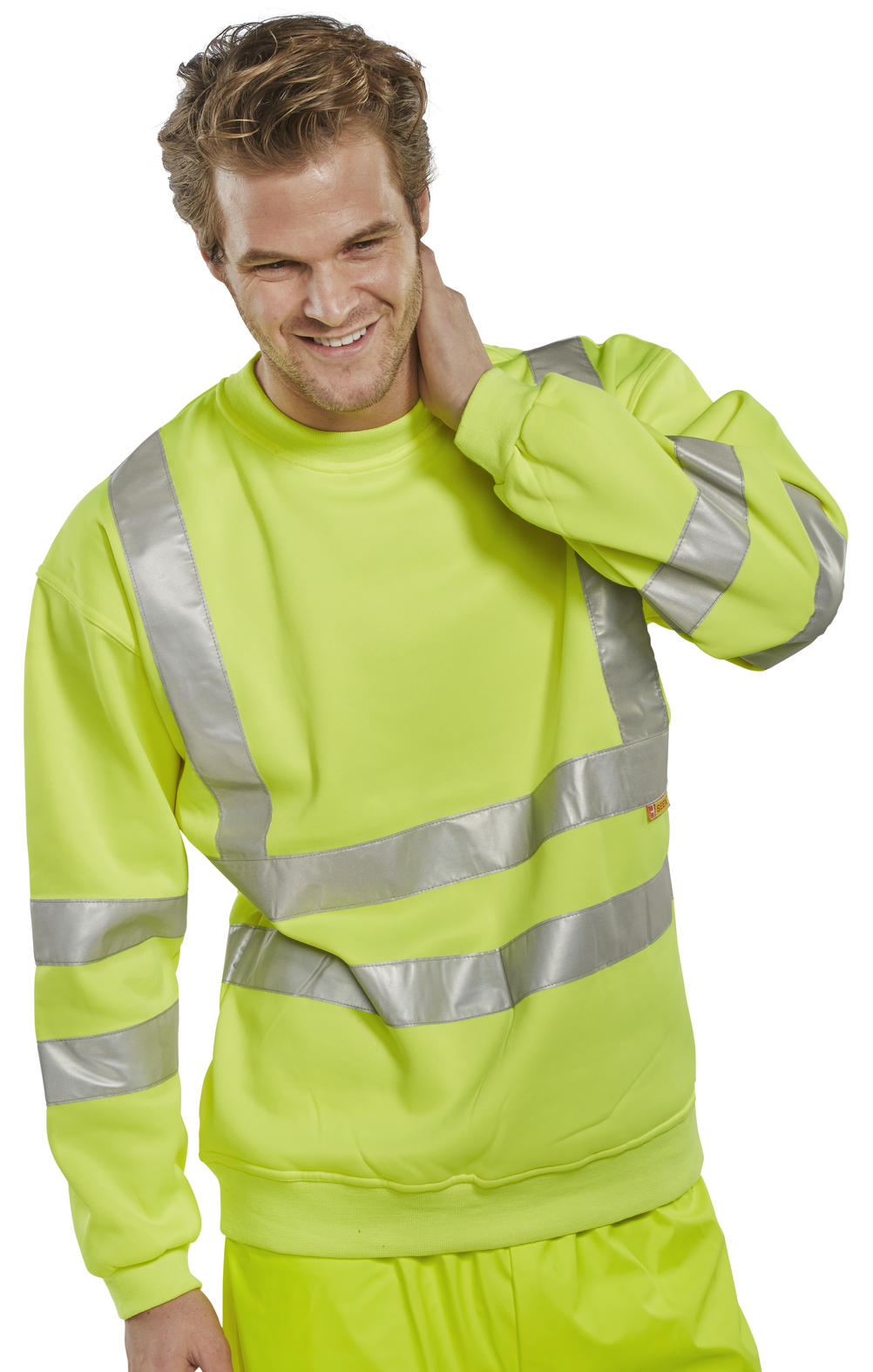 Beeswift BSSENSY Class 3 Reflective Band Anti Pill Fleece Hi Vis Sweatshirt