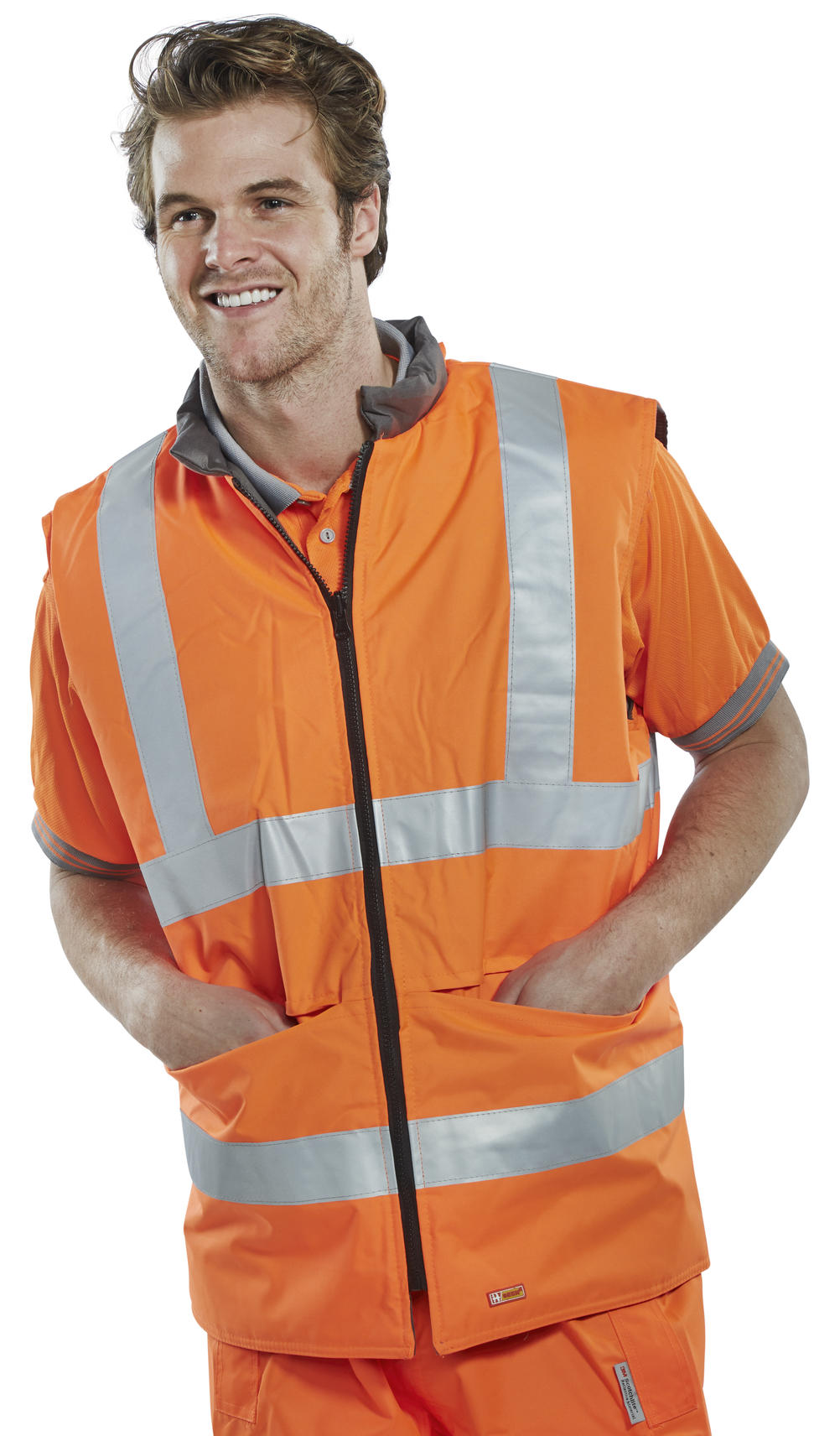 Beeswift BWENG Bodywarmer Reversible Hi Vis Orange