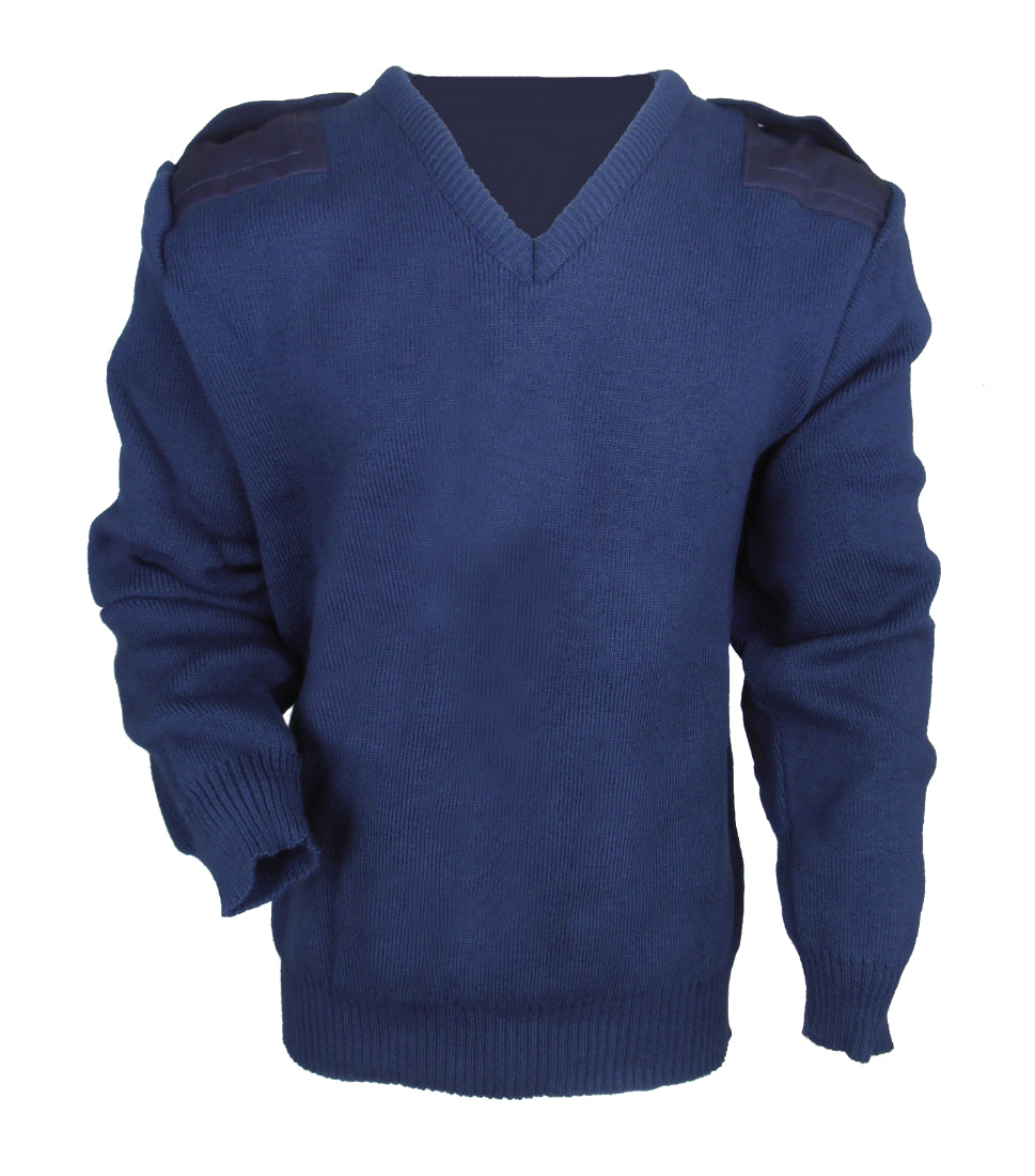 Boomerang V-Neck Acrylic Work Security Police Uniform Navy NATO Style Jumper