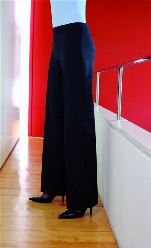 Brook Taverner Bardolino 2189B Navy Multi Stripe Flat Front Ladies Trouser