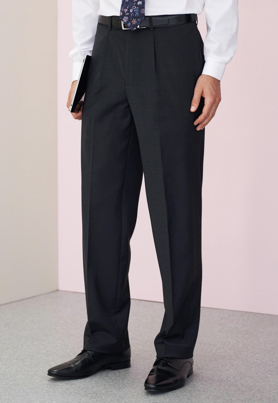 Brook Taverner Imola Single Pleat Trouser 8314D Black