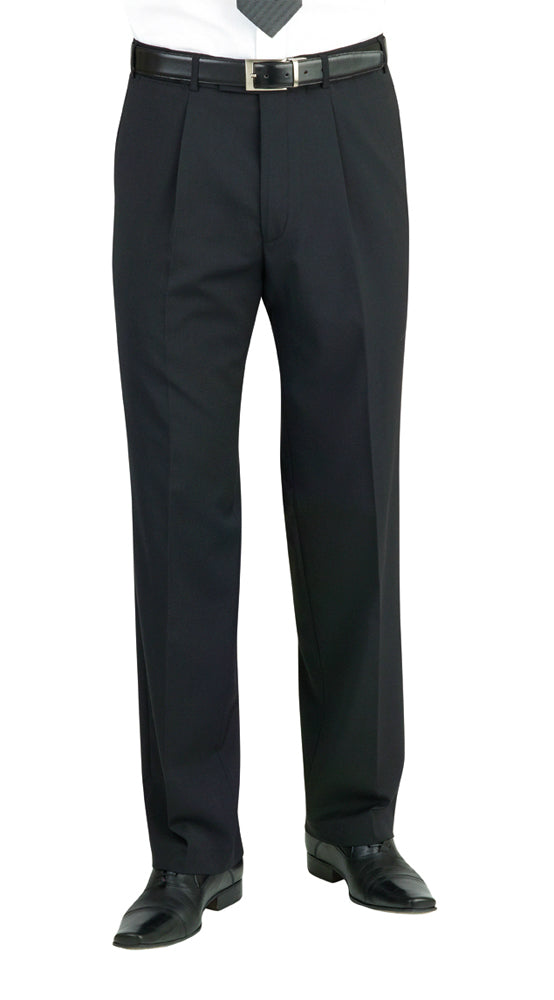 Brook Taverner Imola Single Pleat Trouser 8314D Black