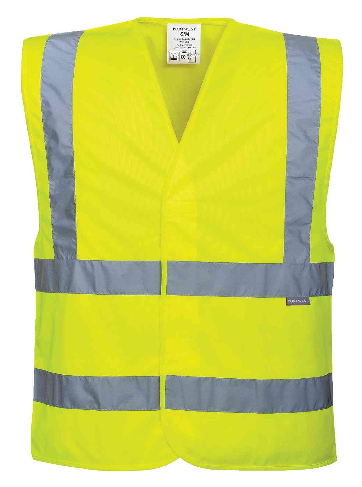 Portwest C470 Men Hi Vis Work Vest Yellow Size S/M