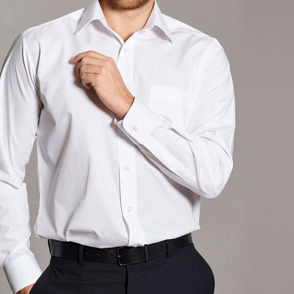 Disley C896 Classic Men Shirt Long Sleeve White