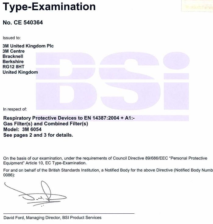 3M 6054 Gas & Vapour Filter Cartridges K1 - Pair