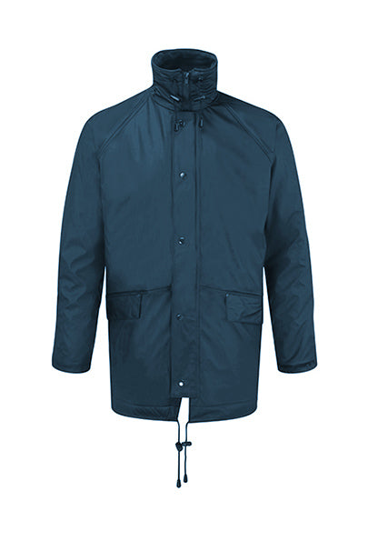 Fortess Flex 219 Waterproof Fleece Lined Front Zip Hooded Rain Jacket Navy