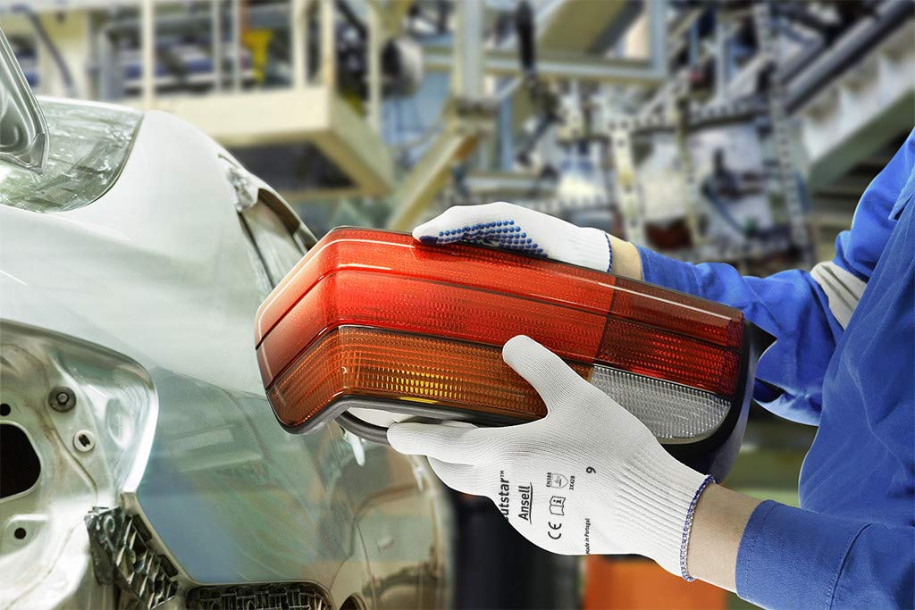 Ansell Cutstar Knitted Cut 4 Resistant Gloves PVC Dots Size 8 Pack of 12