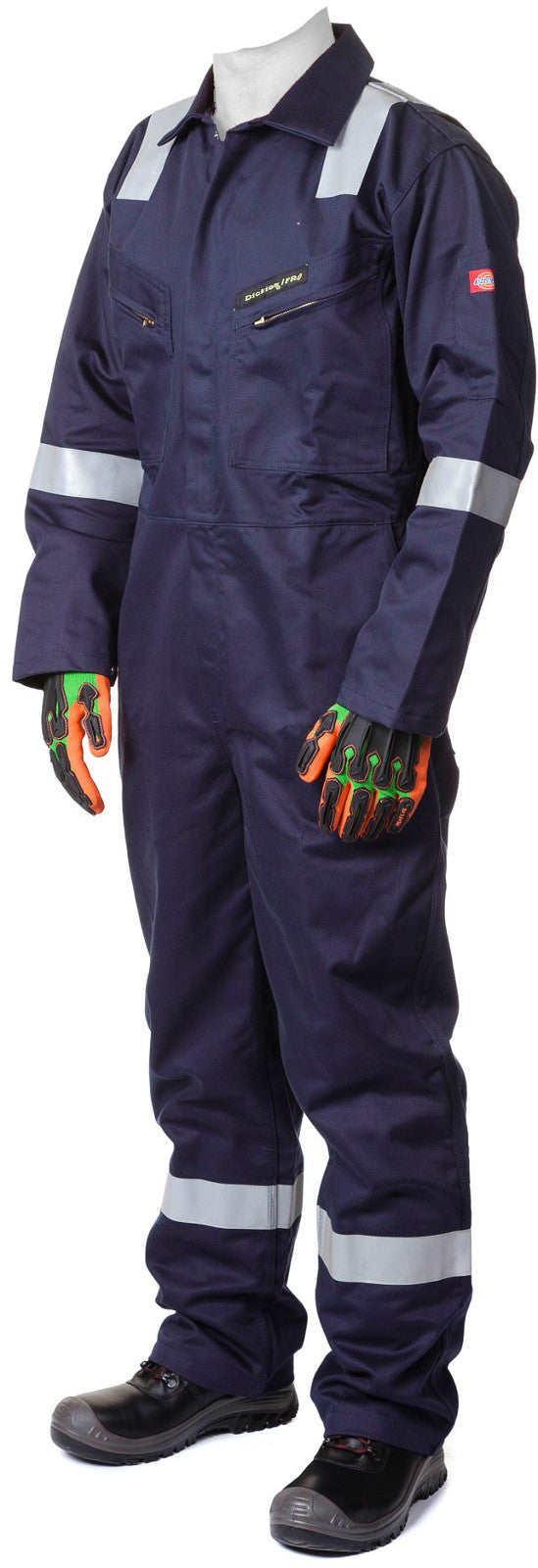 Dickies FR5402 Firechief Hi Vis Flame Retardant Coverall Navy Offshore Boiler Suit