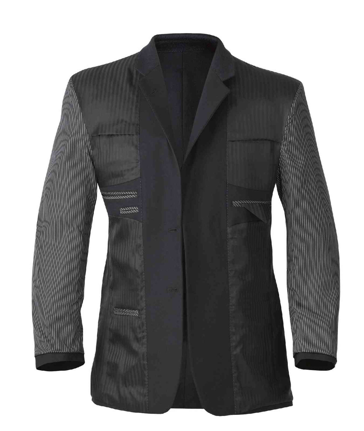 Clubclass Docklands Polyester Wool 2 Buttons Black Men Suit Jacket