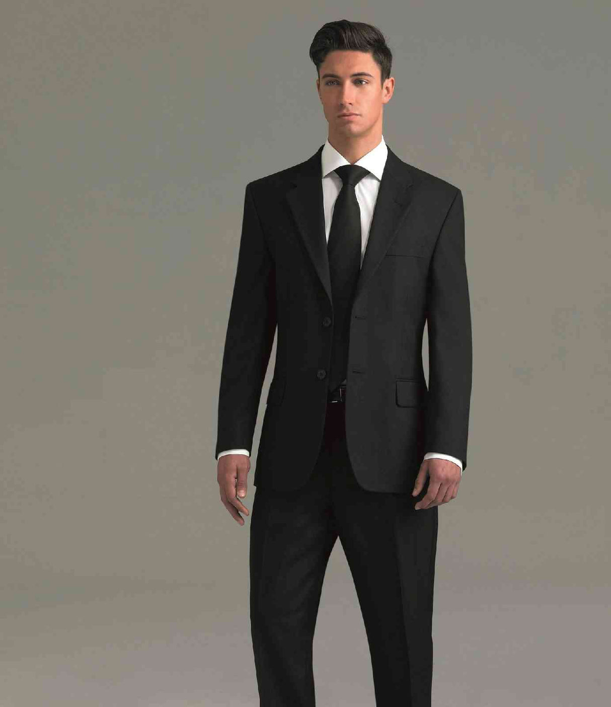 Clubclass Docklands Polyester Wool 2 Buttons Black Men Suit Jacket