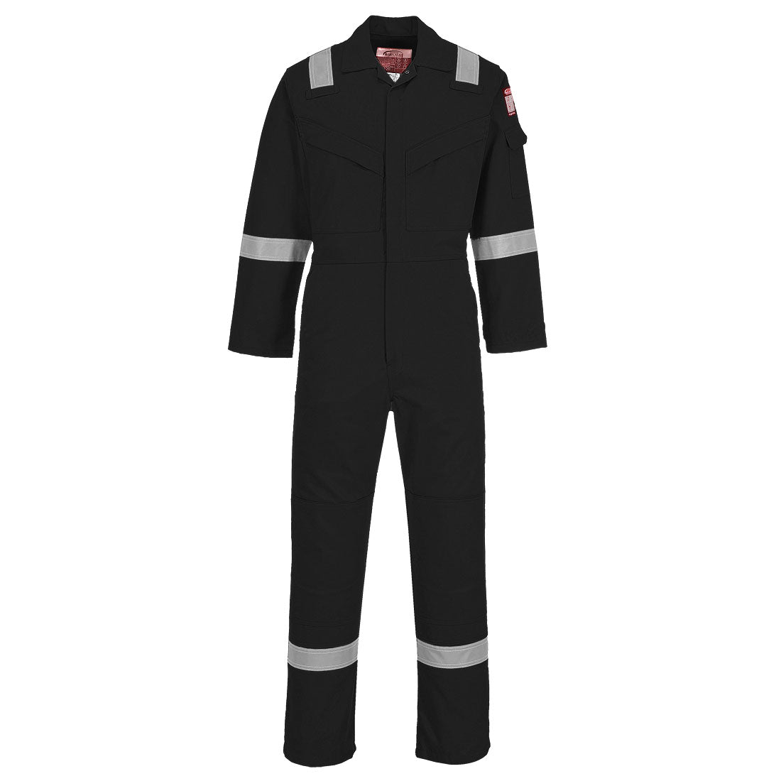Portwest FR21 Flame Retardant Boiler Suit Hi Vis Bands Anti-Static Coverall Black