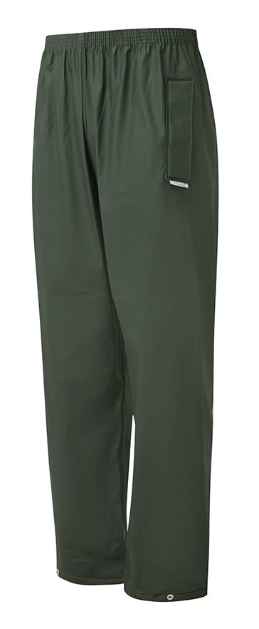 Castle Clothing Fortress 920 Flex Green Waterproof PU Coated Rain Over Trousers