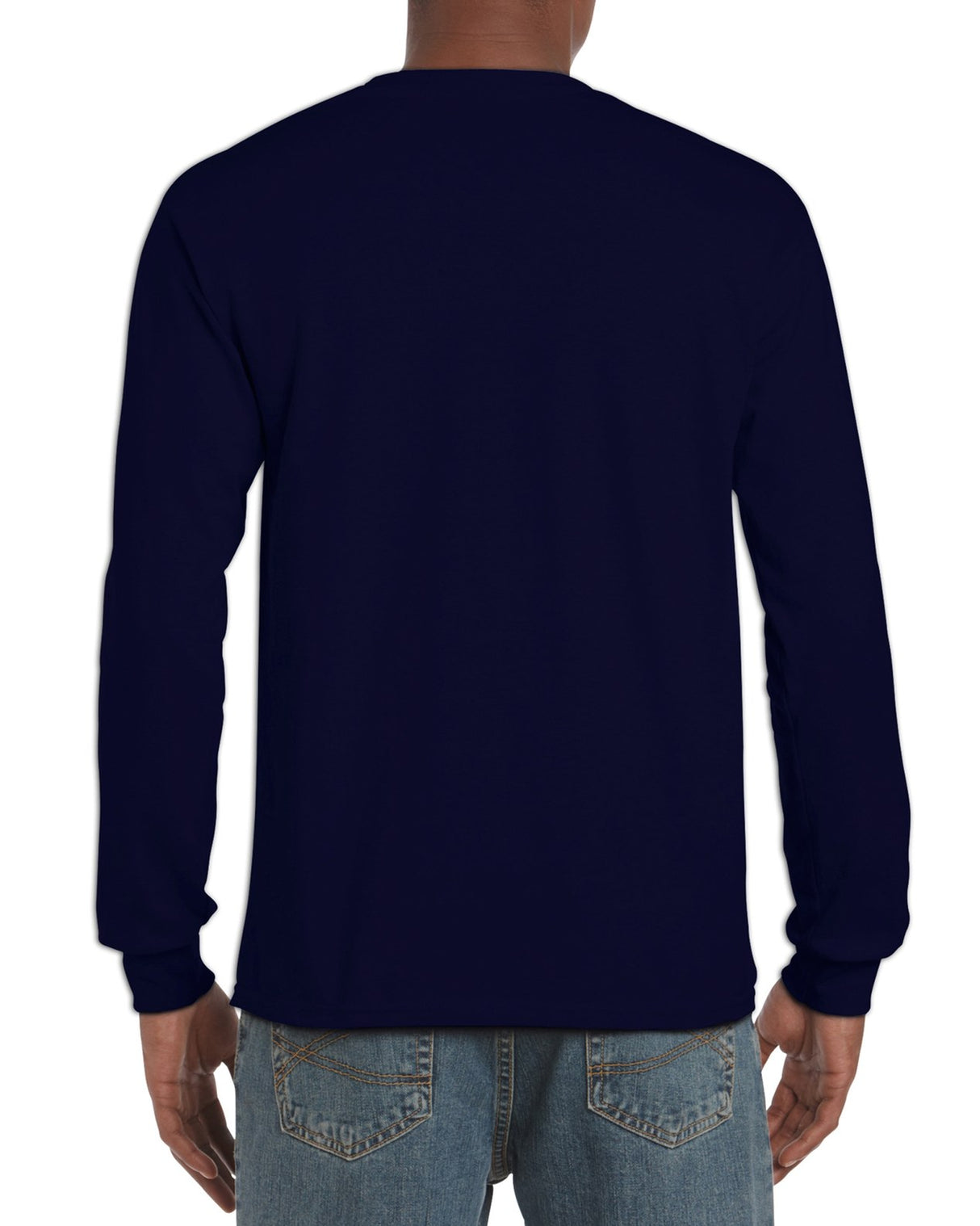 Gildan Ultra Cotton Men Long Sleeve T-Shirt Navy