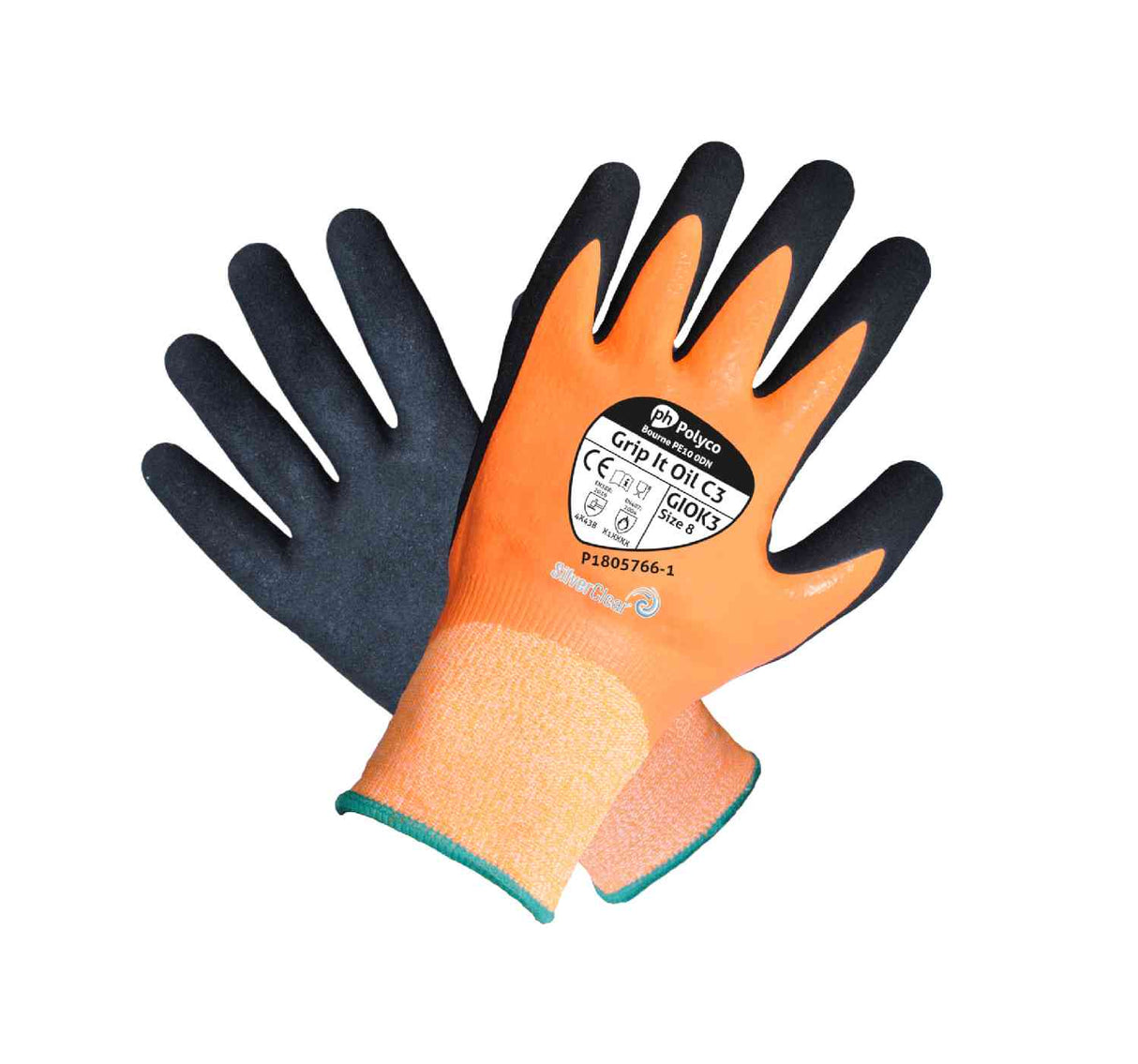 Polyco Grip It® Oil C3 Safety Gloves Dual Nitrile Coating Level B Cut Resistant