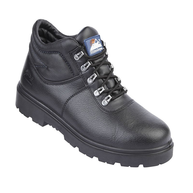 Himalayan Black Leather Safety Boot Steel Toe Cap & Midsole S3 SRC