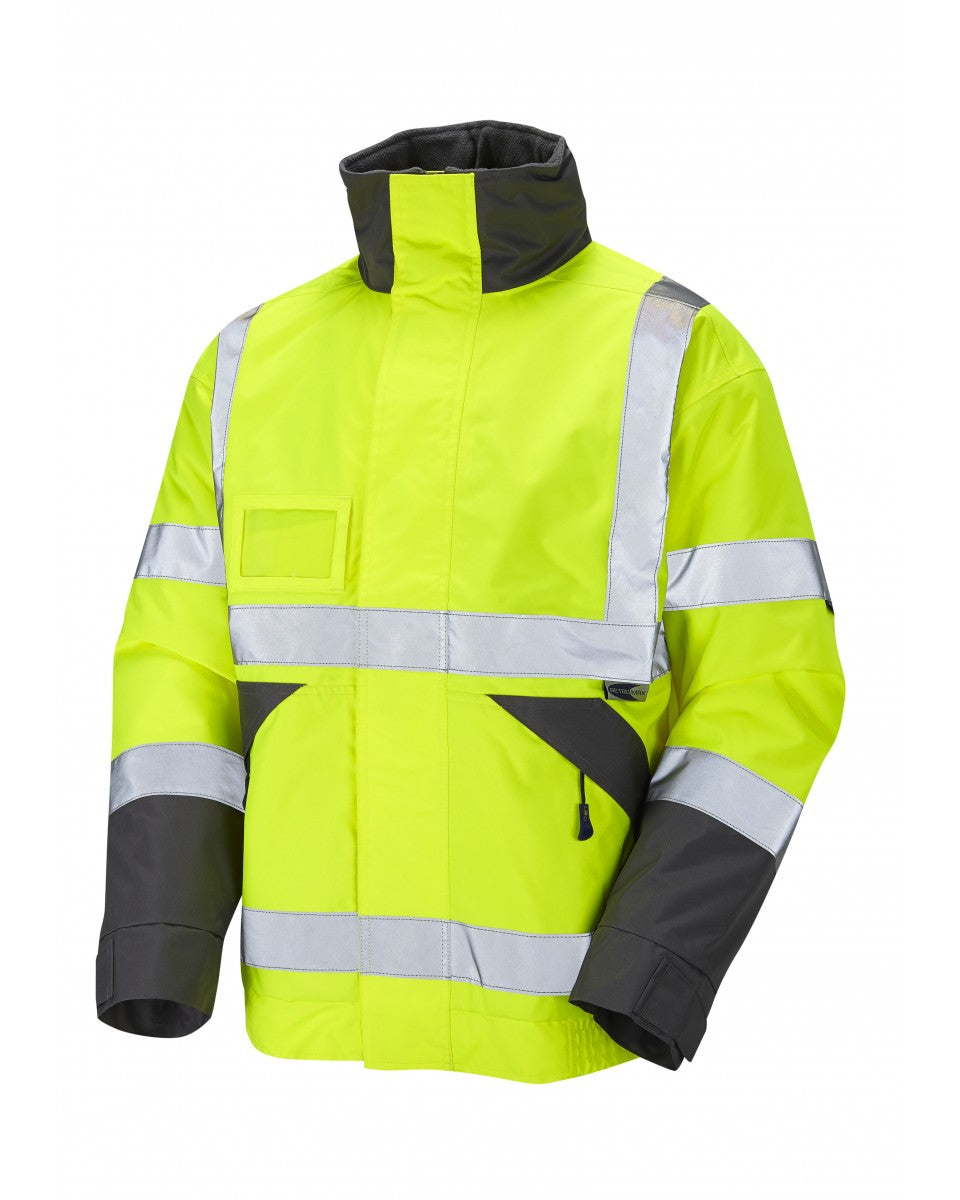 Leo Workwear Bickington J02 Fleece-lined Hi Vis Superior Bomber Jacket