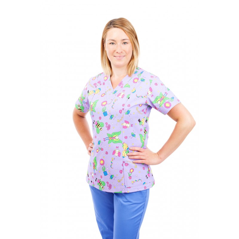 Alexandra Ladies Scrub Top V-Neck, Size - 12