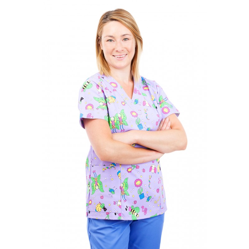 Alexandra Ladies Scrub Top V-Neck, Size - 12