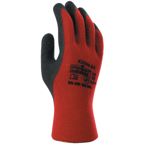 Marigold K2000BR Work Gloves Latex Coated Red