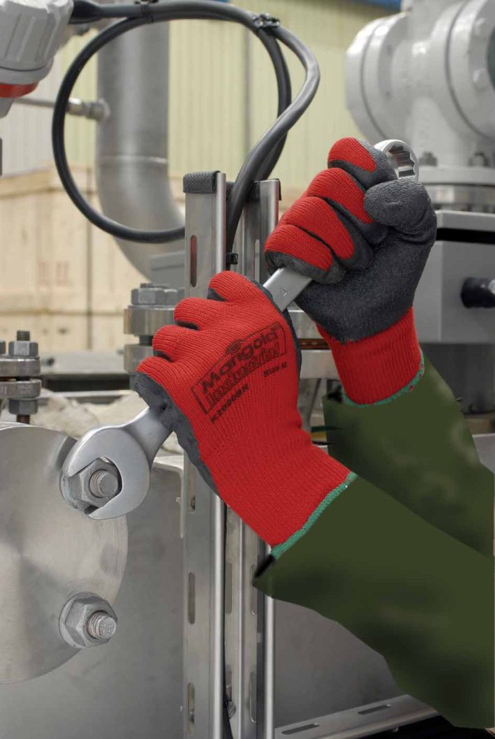 Marigold K2000BR Work Gloves Latex Coated Red