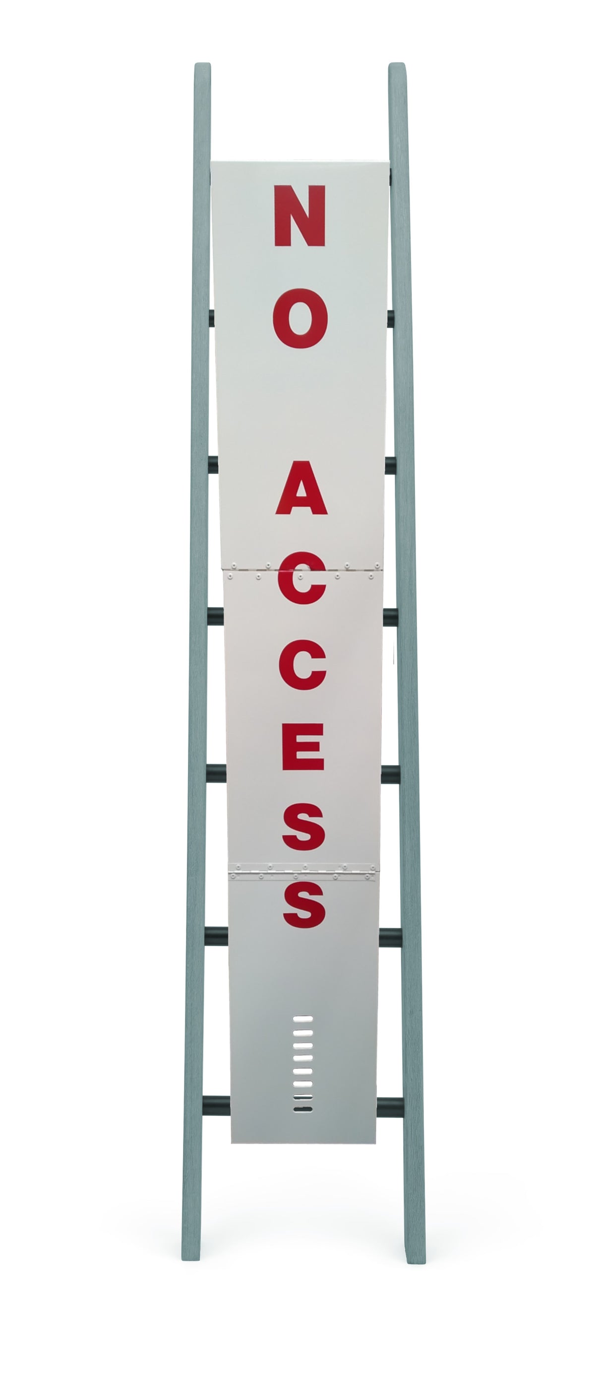 Enamelled Steel Ladder Guard Foldable with Front - NO ACCESS -  Label