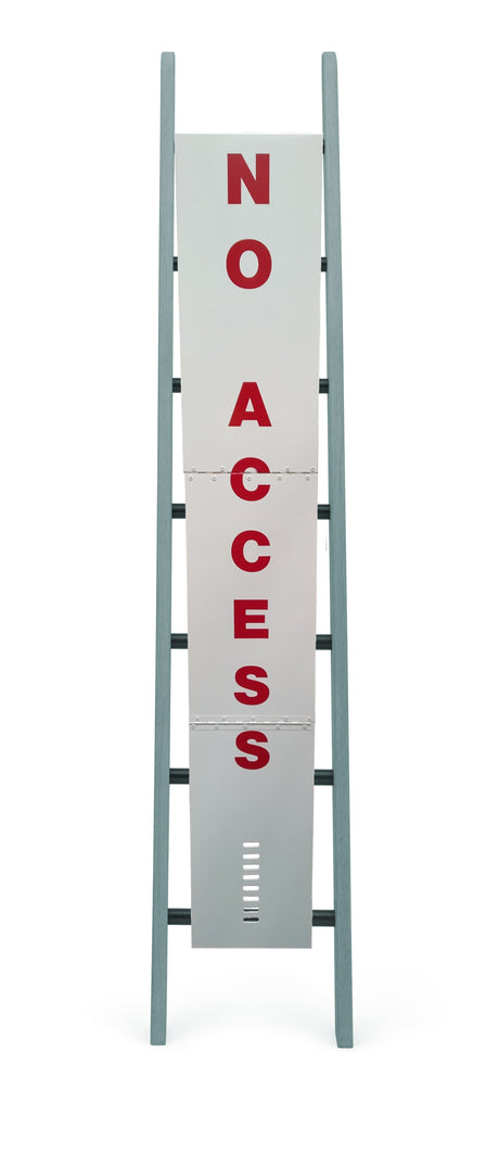 Enamelled Steel Ladder Guard Foldable with Front - NO ACCESS -  Label