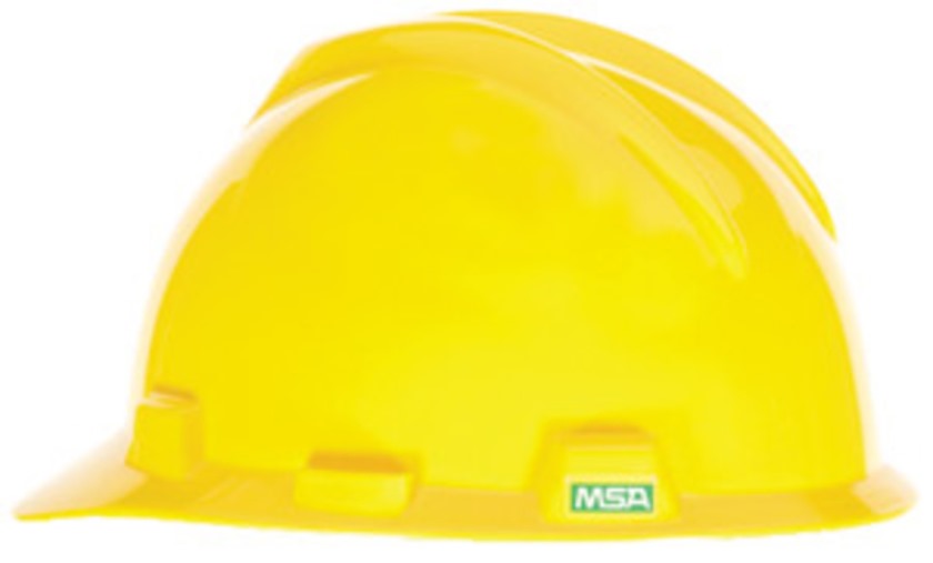 MSA Vgard Gv121 Hdpe Original Yellow Helmet C/W Push-Key