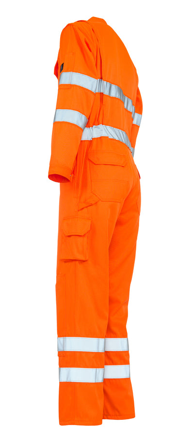 Mascot Utah 00419-860-14 Hi Vis Reflective Bands Orange Boilersuit with Kneepad Pockets, Size - 44"