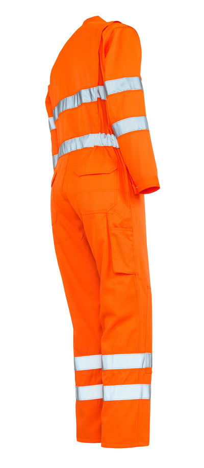 Mascot Utah 00419-860-14 Hi Vis Reflective Bands Orange Boilersuit with Kneepad Pockets, Size - 44"