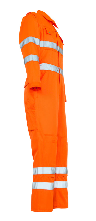 Mascot Utah 00419-860-14 Hi Vis Reflective Bands Orange Boilersuit with Kneepad Pockets, Size - 44"