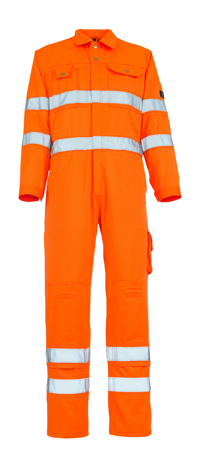 Mascot Utah 00419-860-14 Hi Vis Reflective Bands Orange Boilersuit with Kneepad Pockets, Size - 44"
