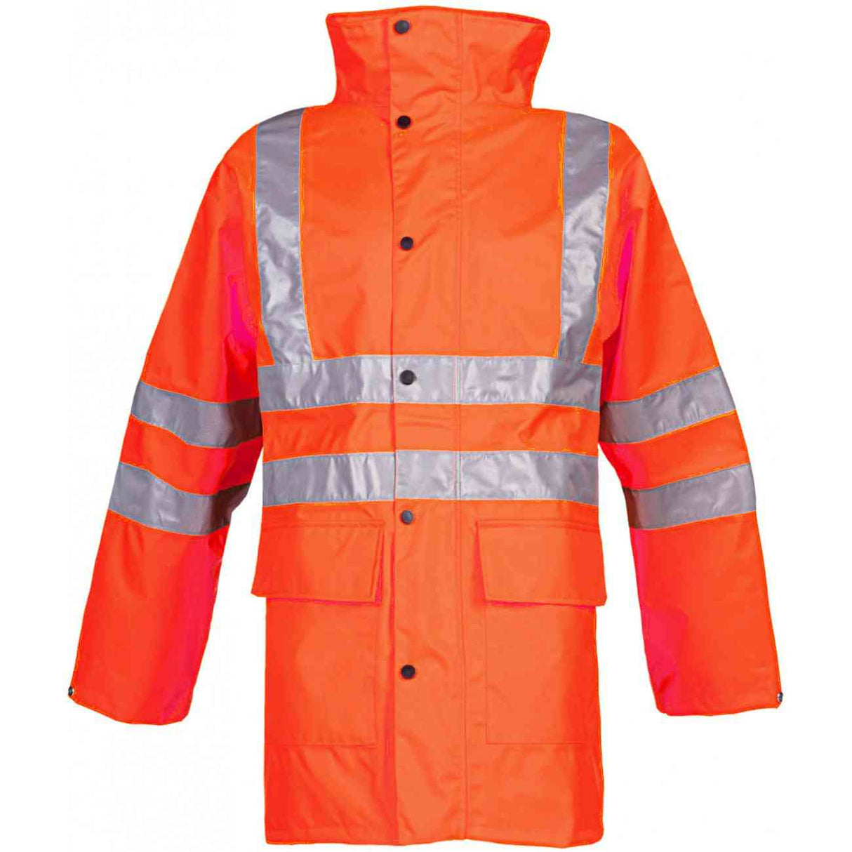 Sioen Monoco Hi-Vis Waterproof PU Coating Breathable Rain Jacket, Size - Large