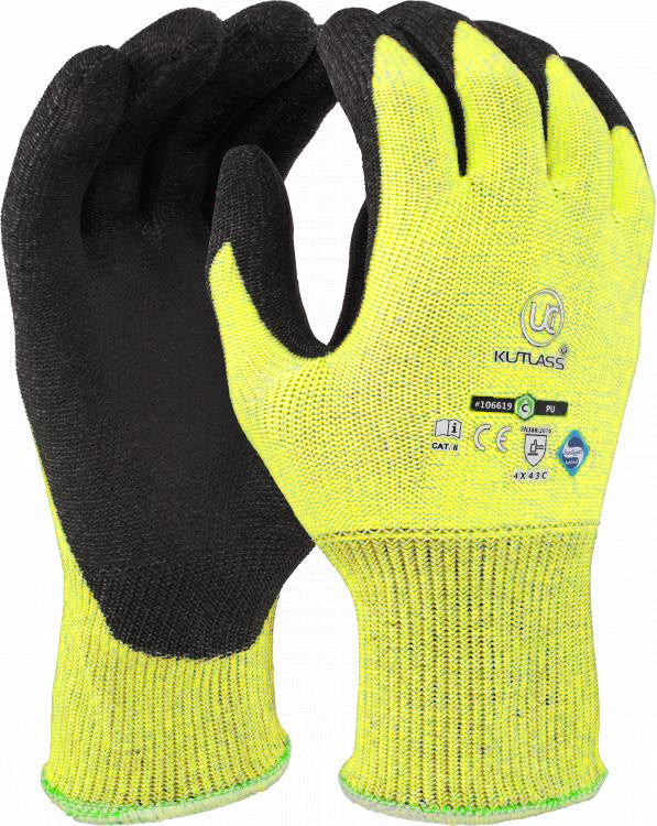 Ultimate Industrial Kutlass® NFX-50Y Work Gloves Cut 5 PU Coating