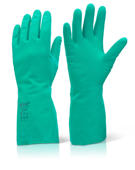 Beeswift NG 31.5 Cm Flock Lined Nitrile Work Gauntlets
