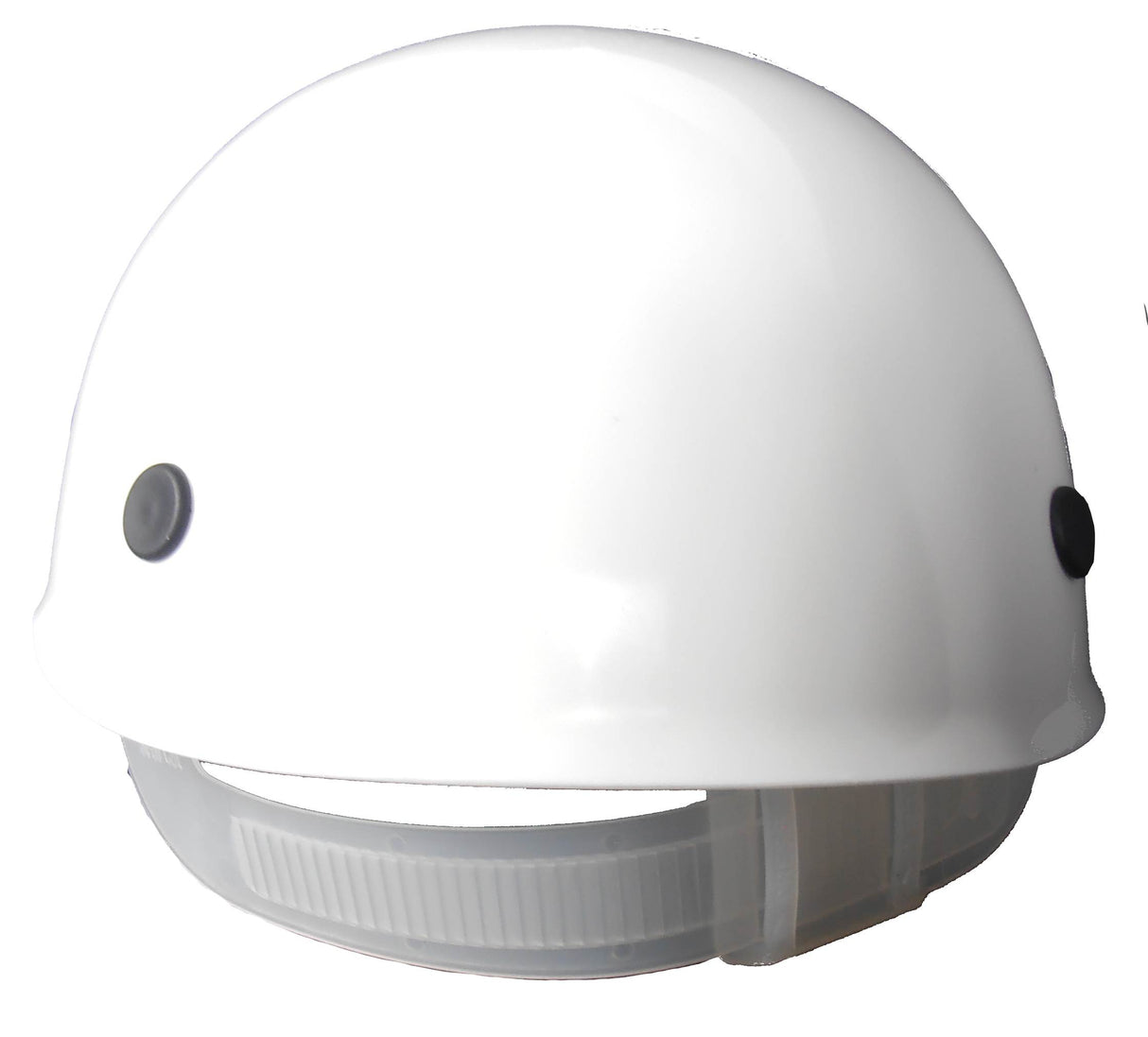 Bump Cap With Low Profile Crown And Perforated Sides Polyethylene White
